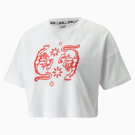 MOD Cropped Women's Basketball T-Shirt, Puma White, small-IND