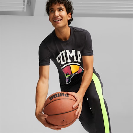 T-shirt de basketball à manches courtes Box Out 1 Homme, Puma Black, small