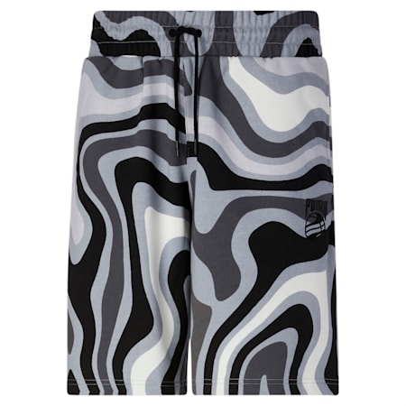 Booster Ralph Print Men's Basketball Shorts, Harbor Mist, small-AUS