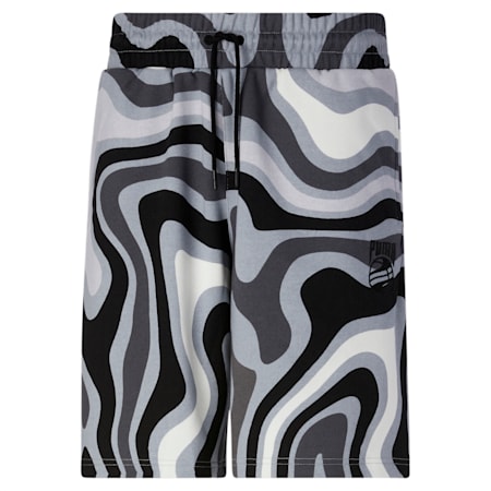 Booster Ralph Print Basketball Shorts Men, Harbor Mist, small-PHL