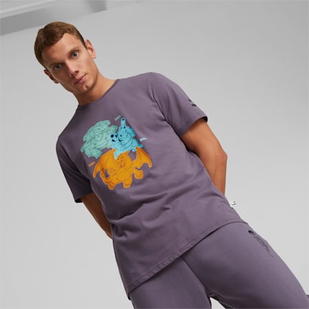 PUMA x POKÉMON T-Shirt für Herren, Purple Charcoal, small