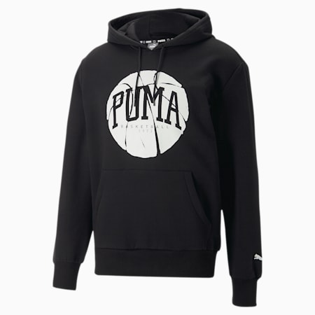 Felpa con cappuccio da basket Fundamentals da uomo, Puma Black, small