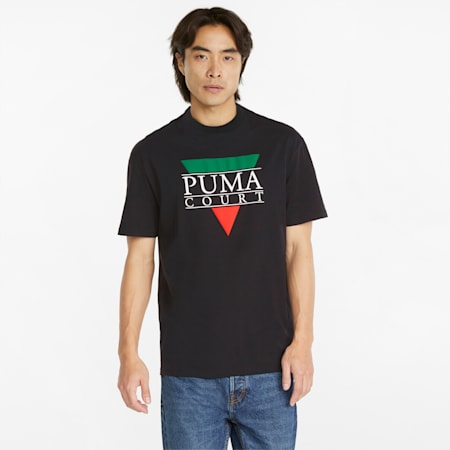 Tennis Club Men's Graphic Tee, Puma Black, small-SEA