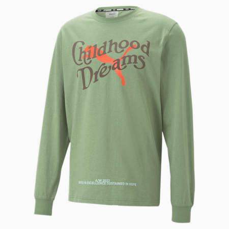 PUMA x CHILDHOOD DREAMS Long-Sleeve Basketball Tee II Men, Dusty Green, small-PHL