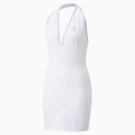 Classic Halterneck Women's Dress, Puma White, small