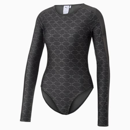 LUXE SPORT T7 Bodysuit Women, Puma Black-Dark Shadow AOP, small-SEA