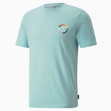 PRIDE Grafik Herren-T-Shirt, Light Aqua, small