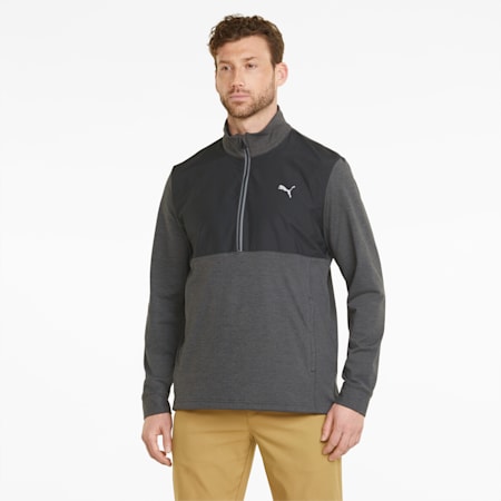 Blouson de golf à fermeture zippée 1/4 CLOUDSPUN WRMLBL Homme, Puma Black, small