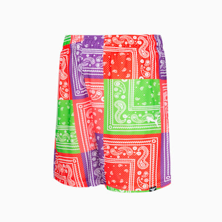 LaMelo Paisley Printed Basketball Shorts Men, Puma White, small