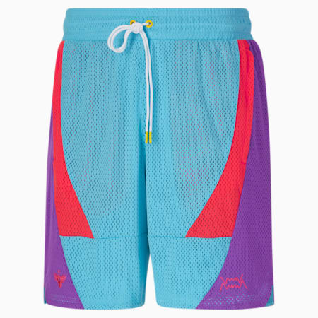 LaMelo Slashing Basketball Shorts Men, Blue Atoll, small