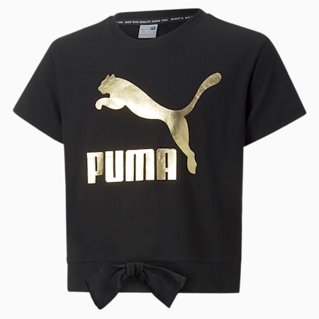 Classics Logo Bow Tee Youth, Puma Black, small-PHL