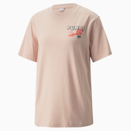 Downtown Relaxed Graphic Women's Relaxed Fit T-Shirt, Rose Quartz, small-IND