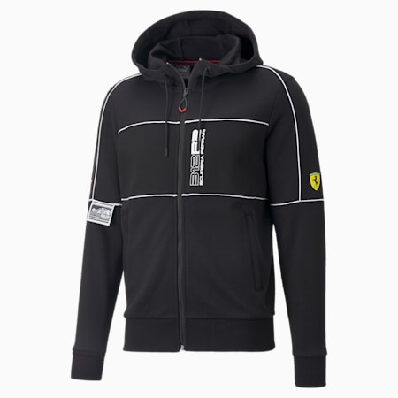 ז'קט לגברים Scuderia Ferrari Race Slim Fit Hooded, Puma Black, small-DFA