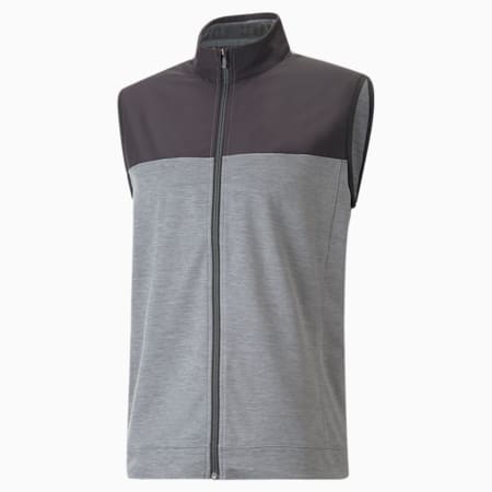CLOUDSPUN Men's Colourblocked Golf Vest, PUMA Black-QUIET SHADE Heather, small-AUS