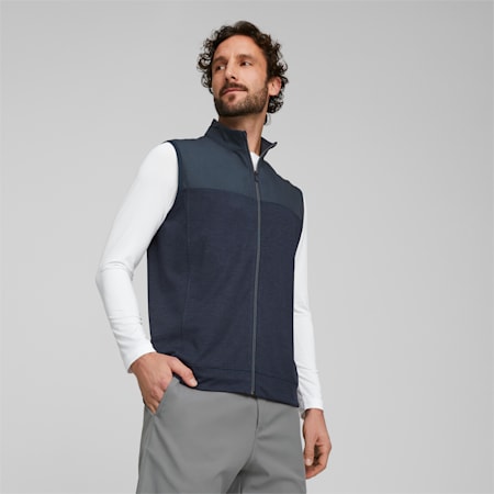 CLOUDSPUN Men's Colourblocked Golf Vest, Navy Blazer-Navy Blazer Heather, small-AUS