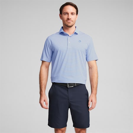 Arnold Palmer Mattr Traditions Men's Golf Polo Shirt, Blue Skies-White Glow, small-AUS