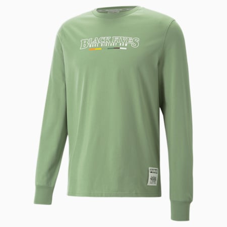 PUMA x BLACK FIVES Langarm Basketball Sweatshirt für Herren, Dusty Green, small