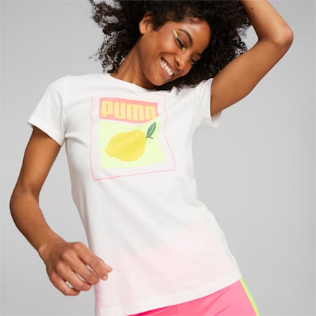 Summer Squeeze Women's Graphic Tee, Puma White, small-AUS