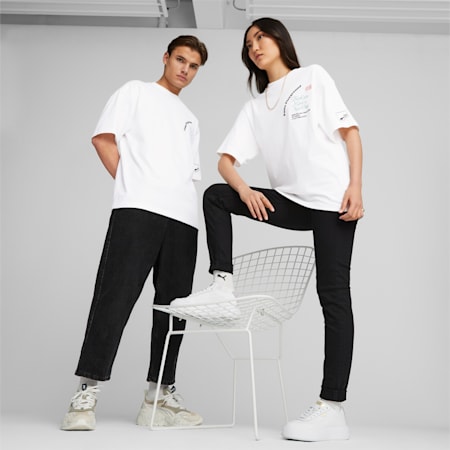 UPTOWN Graphic Tee, PUMA White, small