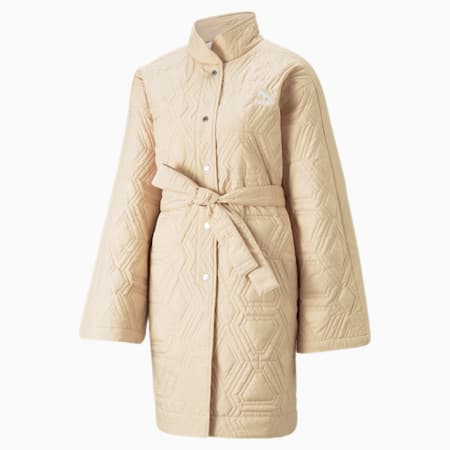 LUXE SPORT T7 Women's Robe Coat, Light Sand, small-AUS