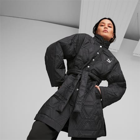 LUXE SPORT T7 Robe Coat Women, Flat Dark Gray, small