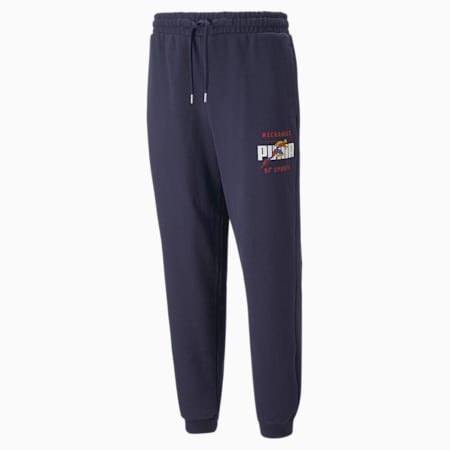 Track Meet Men's Relaxed Fit Sweat Pants, PUMA Navy, small-IND