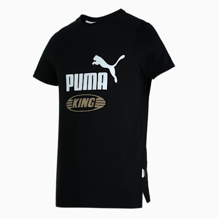 King Logo Men's T-Shirt, Puma Black, small-IND