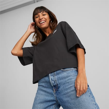 Classics Oversized Tee Women, PUMA Black, small-DFA
