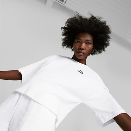 Classics Oversized Tee Women, PUMA White, small-SEA