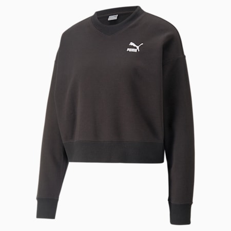 Classics Crew Neck Sweater Women, PUMA Black, small-DFA