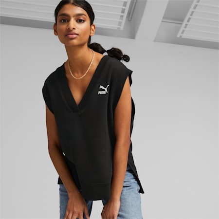 CLASSICS V-Neck Vest Women, PUMA Black, small-PHL