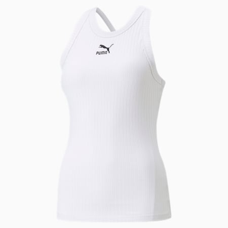 Classics Ribbed Tank Top Women, PUMA White, small