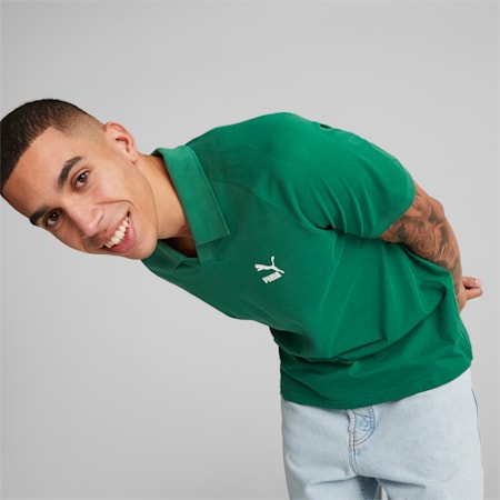 Classics V-Neck Polo Shirt Men, Vine, small-PHL