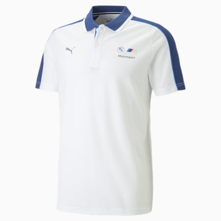 BMW M Motorsport Men's Polo T-shirt, PUMA White, small-IND