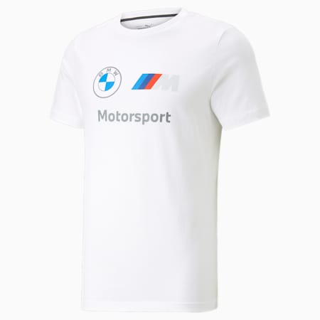 BMW M Motorsport Men's ESS Logo Tee, PUMA White, small-AUS