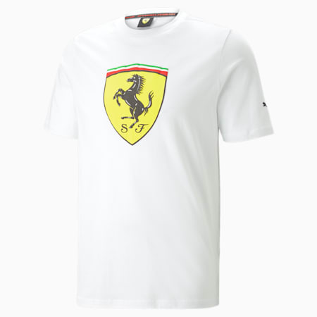 Scuderia Ferrari Big Shield T-shirt voor heren, PUMA White, small