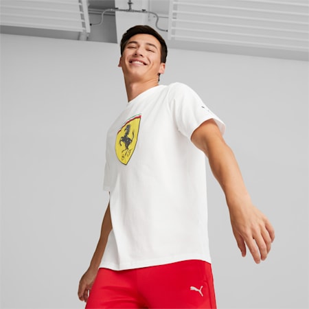 Scuderia Ferrari Big Shield Tee Men, PUMA White, small