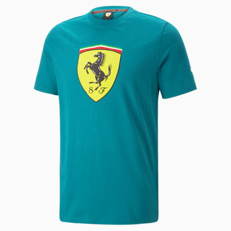 Scuderia Ferrari Big Shield T-Shirt für Herren, Green Lagoon, small
