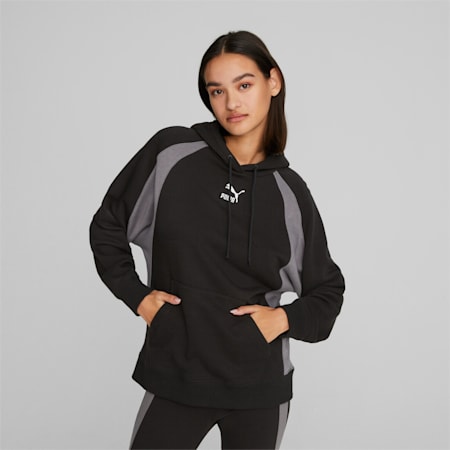 Classics Block Hoodie Women, PUMA Black, small-THA