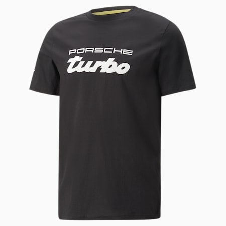 Porsche Legacy Logo Tee Men, PUMA Black, small-PHL