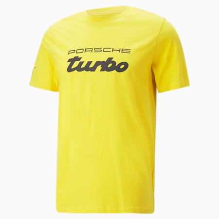 Porsche Legacy Logo Tee Men, Lemon Chrome, small-SEA
