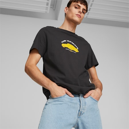 Porsche Legacy Graphic Tee Men, PUMA Black, small-PHL