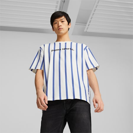 PUMA TEAM Striped Tee Men, PUMA White, small-PHL