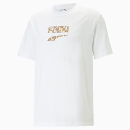 DOWNTOWN Logo Graphic T-shirt voor heren, PUMA White, small