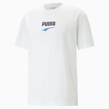 DOWNTOWN Logo Tee Men, PUMA White-Daydream, small-SEA
