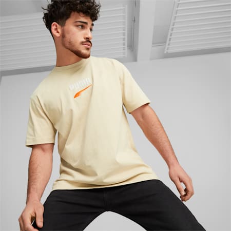DOWNTOWN Logo Tee Men, Granola, small-AUS