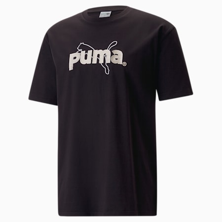 PUMA TEAM Graphic T-shirt voor heren, PUMA Black, small