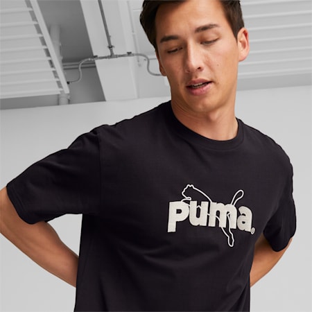 PUMA TEAM Graphic Tee Men, PUMA Black, small-THA
