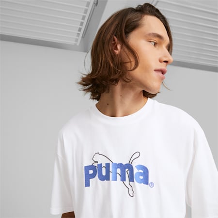 เสื้อยืดผู้ชายลายกราฟิก PUMA TEAM, PUMA White, small-THA