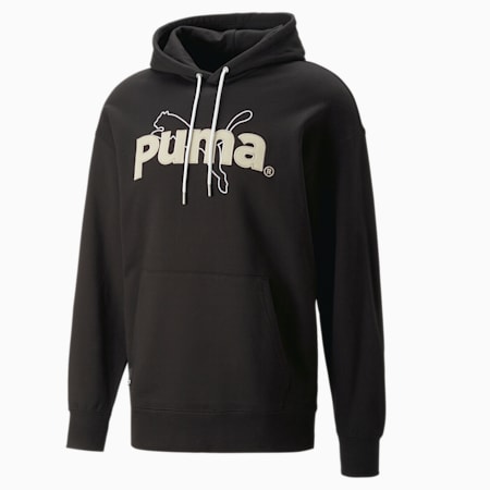 Hoodie Pria PUMA TEAM Graphic, PUMA Black, small-IDN